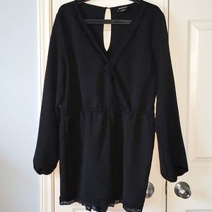 BEBE Lace trimmed romper